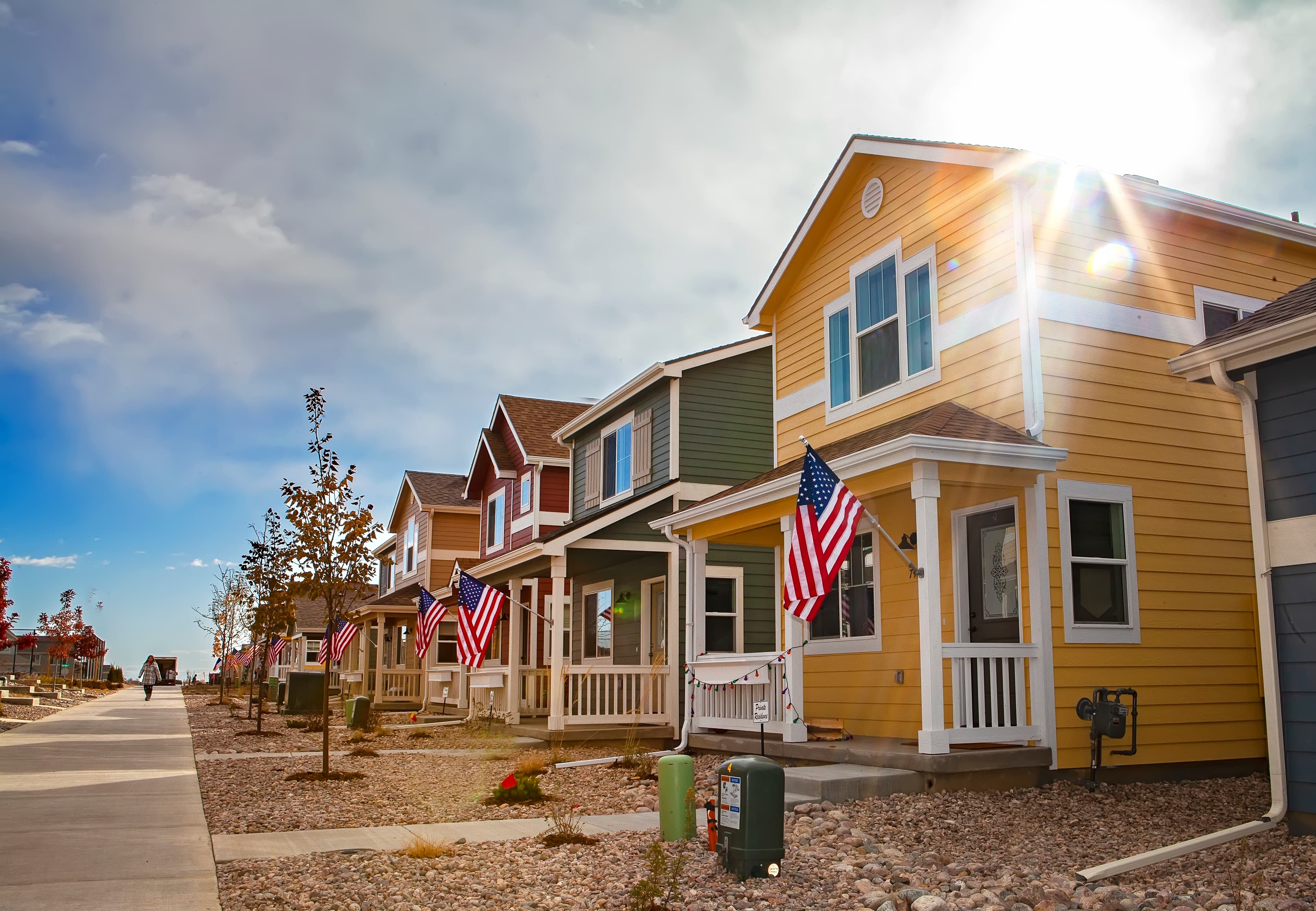 A row of Mission homes